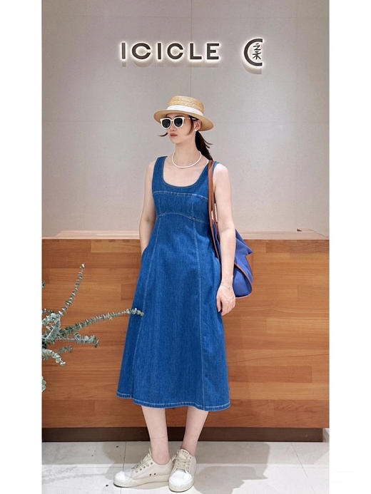 【高品质私服】【IC薄弹力牛仔中长连衣裙】行走间展现优雅与从容的气质，0化学污染：预还原染色工艺G1444-CC【无标出货 介意慎拍】 商品图8