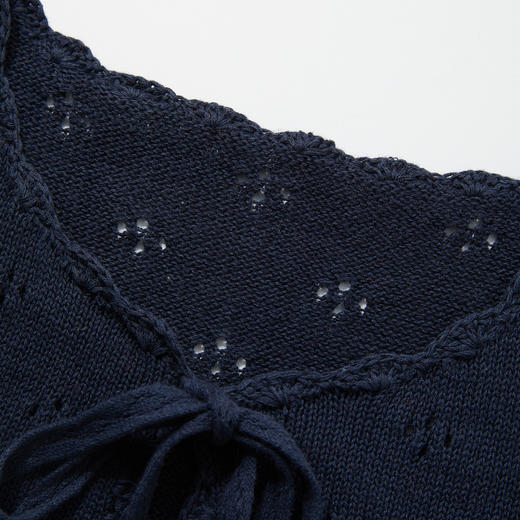 ROMI STUDIO“法式复古”天然亚麻镂空系带花边马甲开衫 RWCRST4131 商品图3