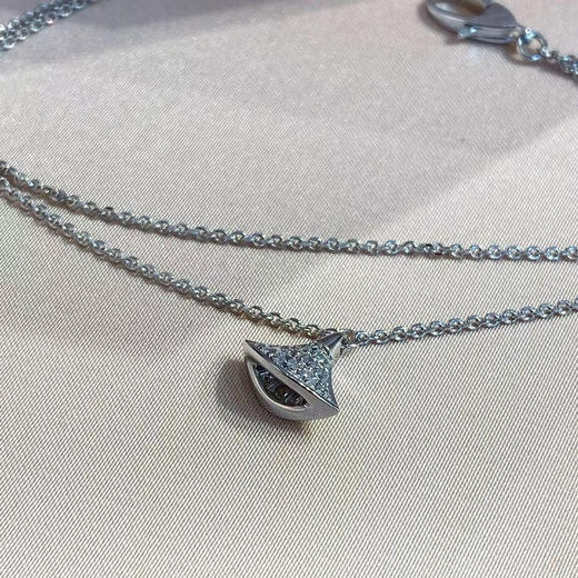 BVLGARI宝格丽 DIVAS’ DREAM系列 扇形镶钻 优雅甜美 白金色 玫瑰金色手链 女款（SJ） 商品图6