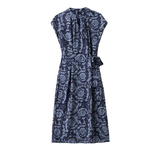 气质碎花连衣裙，翻领收腰显瘦妈妈印花裙子HR-LMYS8847A 商品图4