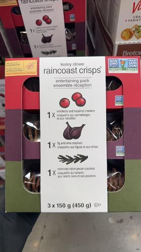 加拿大Lesley Stowe薄脆饼干蔓越莓无花果葡萄干混装450g 温哥华直邮