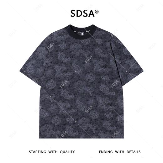 T4105夏季高级感新款男士潮牌韩版扎染花卉设计圆领短袖T恤透气休闲潮 商品图1