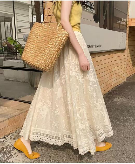 【半裙系列】双面穿-501法式蕾丝大裙摆半身裙伞裙-喜出 商品图0