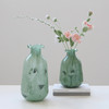 绿色中古玻璃花瓶摆件创意水养客厅电视柜玄关插花装饰品法式琉璃 商品缩略图0