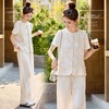 亚麻蕾丝刺绣马甲+松紧腰休闲裤套装SNX3115 商品缩略图4