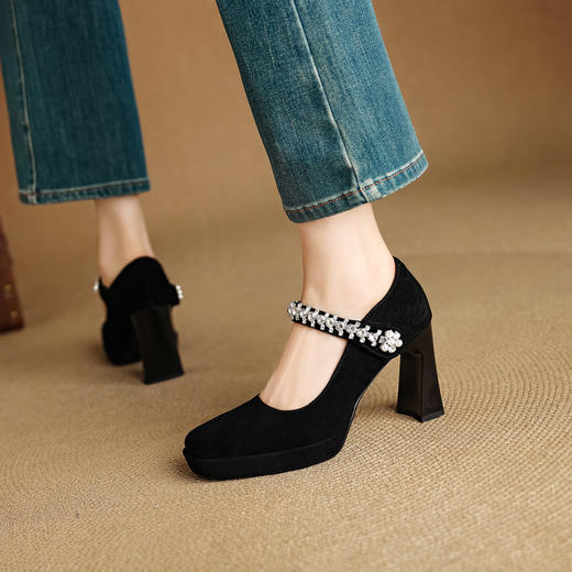 【预售5天】9cm法式玛丽珍高跟鞋，千金风婚纱配裙新娘婚鞋浅口单鞋MLD&AM978 商品图2