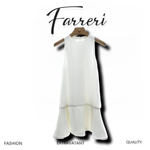 ♥罗家*♥2025新品上架    圆领压褶无袖连衣裙 商品图0