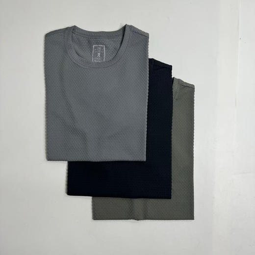 原单正品昂跑新款短袖体恤

特殊纹理的短袖，科技面料，

高弹，凉感有垂感，透气还速干，

手感细腻柔软，非常舒适，

灰色/黑色/绿色 

S-XXL，越南产 商品图1