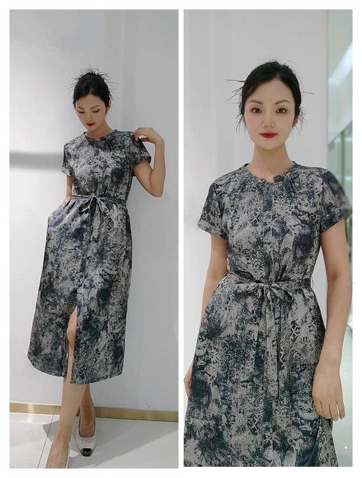 54B267时尚气质水墨画连衣裙 商品图0