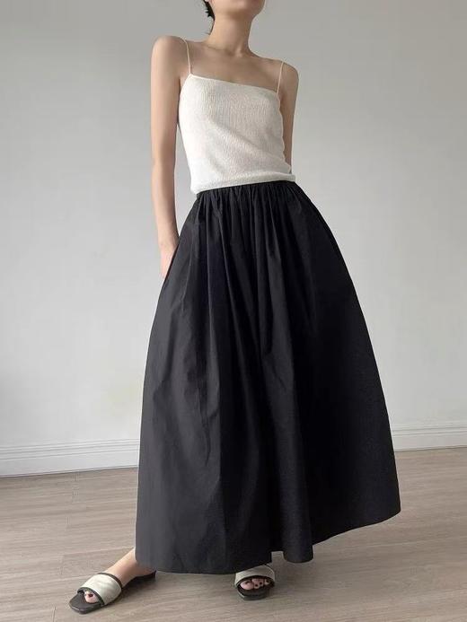 【诠释自我】品牌-100%棉黑色大裙摆半身裙-喜出 商品图0