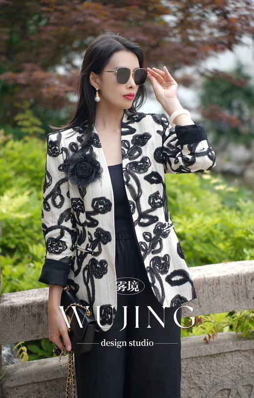 【雾境定制新款】藤蔓织梦 亚麻盘绳绣工艺西装外套 4205049 商品图0