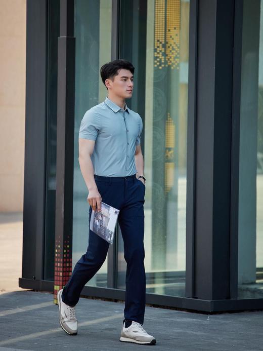 品牌正品男式高端商务桑蚕丝莫代尔混纺透气薄款西裤 商品图2