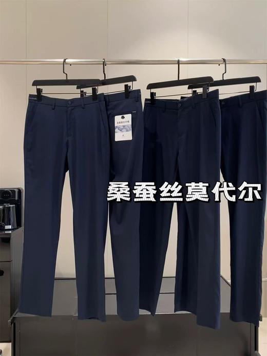 品牌正品男式高端商务桑蚕丝莫代尔混纺透气薄款西裤 商品图0
