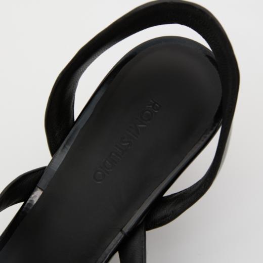 ROMI STUDIO 开边珠牛皮和羊皮革黑色夹趾细高跟凉鞋 RWCRP33484 商品图3