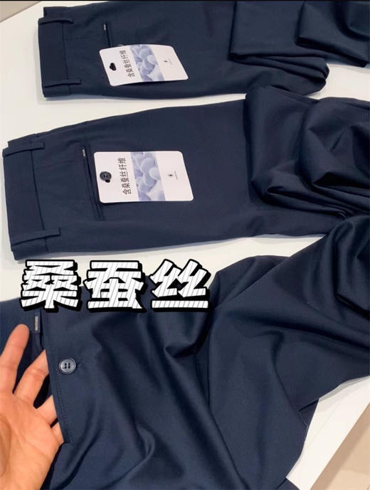 品牌正品男式高端商务桑蚕丝莫代尔混纺透气薄款西裤 商品图6