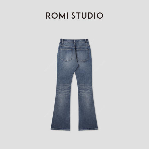 ROMI STUDIO“复古丹宁”斜纹棉质洗水做旧微喇牛仔裤 RWCSXM2390 商品图1