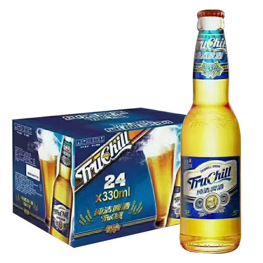 [啤酒]百威纯清啤酒330ml(双鹿)*24瓶整箱 商品图0