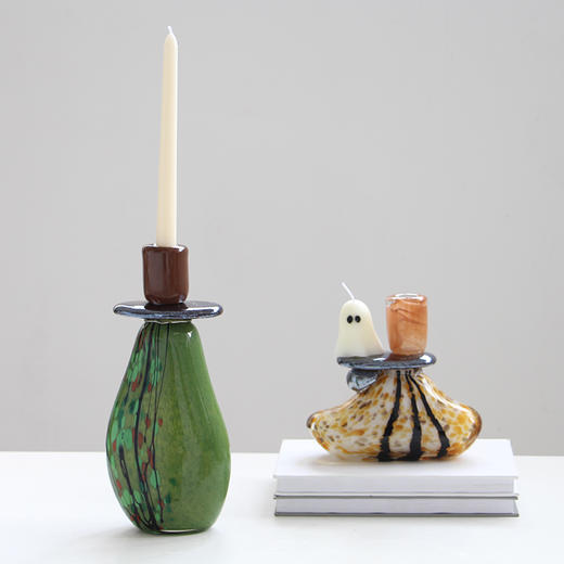 北欧ins风彩色玻璃烛台网红餐厅创意烛台摆件简约婚庆软装装饰品 商品图1