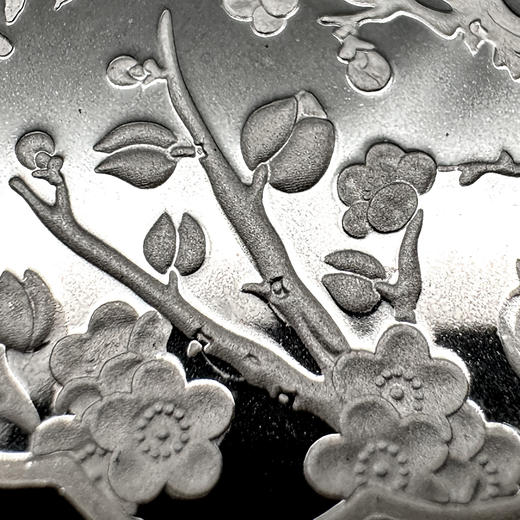 上海造币厂 透望花中四君子梅花纪念银章 含10克纯银 商品图7