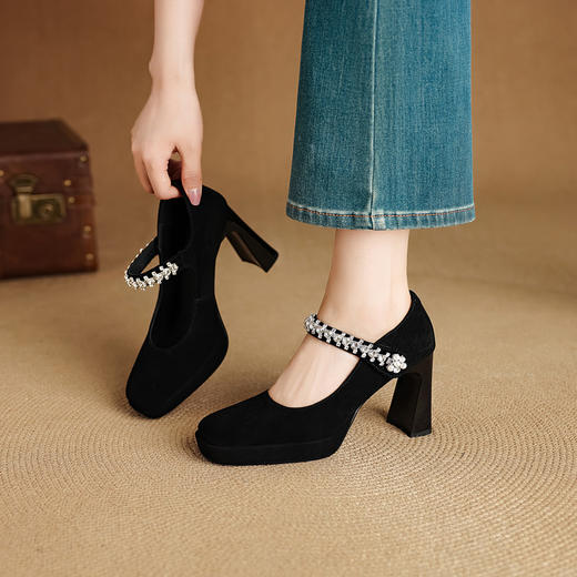 【预售5天】9cm法式玛丽珍高跟鞋，千金风婚纱配裙新娘婚鞋浅口单鞋MLD&AM978 商品图4