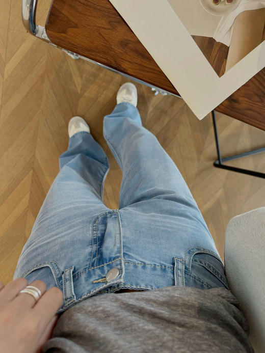 吴宣仪同款MiSi新款天丝超薄炎夏报恩微窄牛仔裤 商品图6