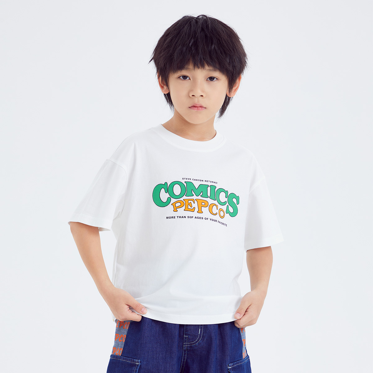 412-童圆领短袖针织衫