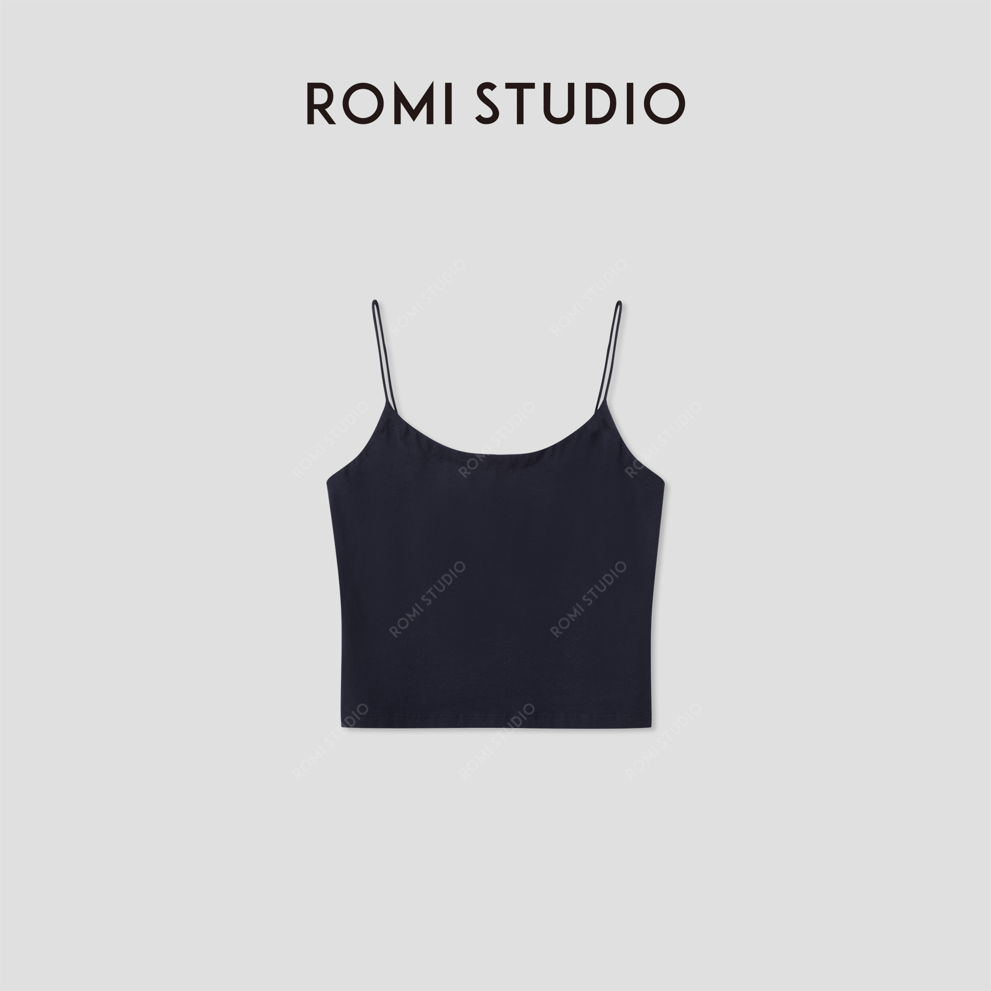 ROMI STUDIO“夏日碎片”高支棉肤感弹力无Bra吊带背心24SST582