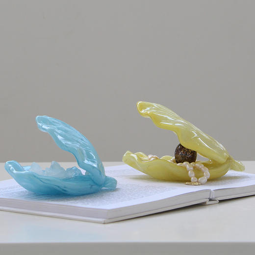 ins玻璃贝壳首饰盒创意桌面摆件可爱女生情人节生日礼物收纳盒托 商品图2