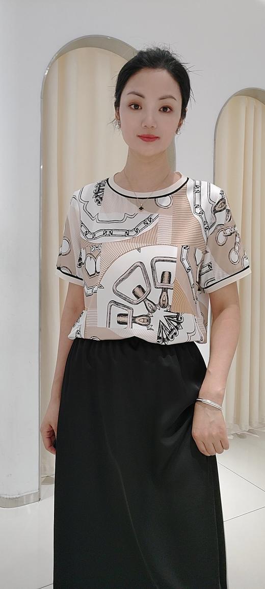 588303窗格真丝上衣 商品图4