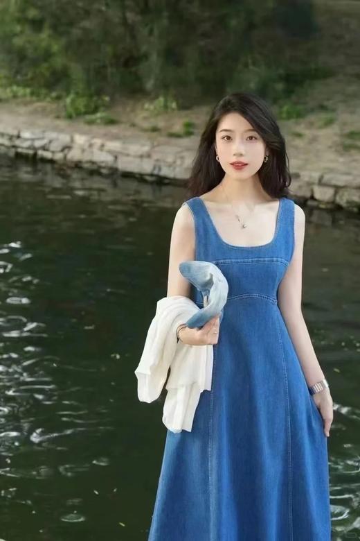 【高品质私服】【IC薄弹力牛仔中长连衣裙】行走间展现优雅与从容的气质，0化学污染：预还原染色工艺G1444-CC【无标出货 介意慎拍】 商品图4