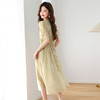 时尚V领修身系带收腰，透气飘逸天丝短袖连衣裙HR-ZYQ2579 商品缩略图2