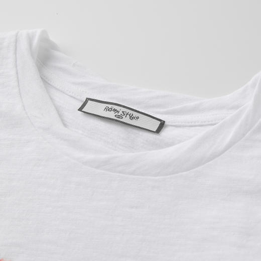 ROMI STUDIO“童趣系列”撞色涂鸦印花竹节棉圆领短袖T恤RWCRSY4475【发货时间25-30天】 商品图2