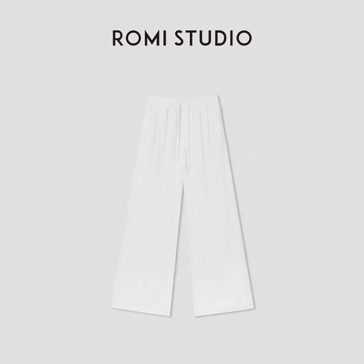 ROMI STUDIO“松弛自在”亚麻棉轻薄干爽松紧腰阔腿长裤 RWCSXM2499 商品图0