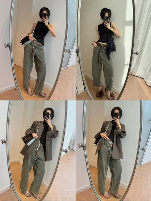 HIDEMI 极简小立领高弹力贴身无袖显瘦针织背心 黑色/白色 商品图6