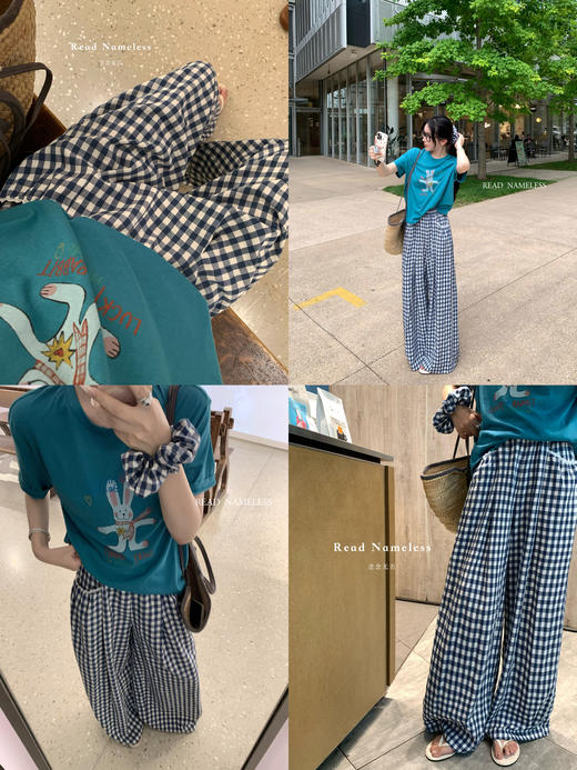 Read Nameless/蓝色格子裤 送格子发圈 2025/7/7 商品图0