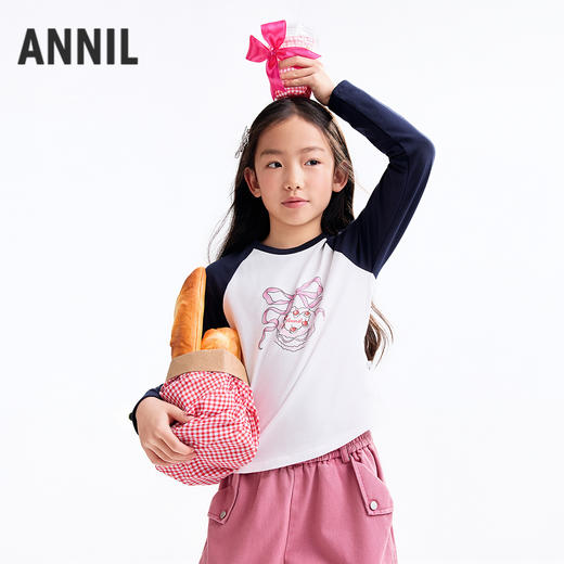 【实体店同款】女童长袖针织衫秋季新款安奈儿童装AG531280 商品图2