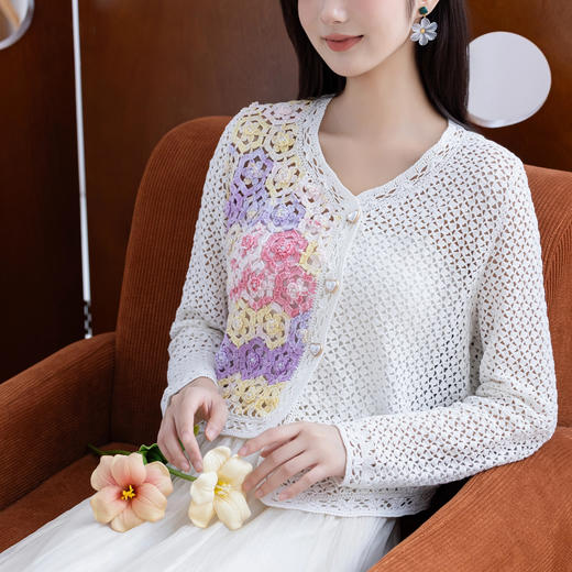 苏苏姐家雪蕊飘香开衫手工diy钩针编织蕾丝棉线毛线团材料包 商品图4