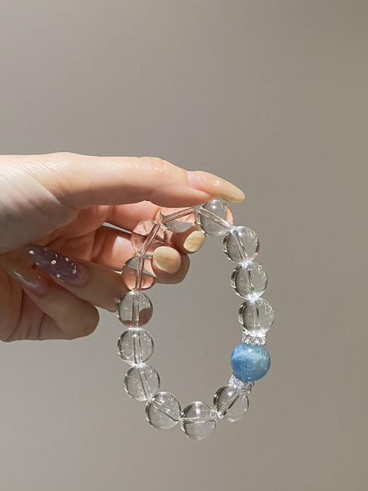 海蓝宝白水晶手串 商品图0