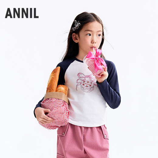 【实体店同款】女童长袖针织衫秋季新款安奈儿童装AG531280 商品图0