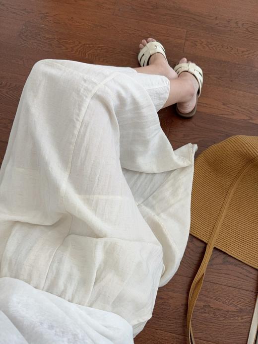 天丝亚麻半身裙，亚麻面料，舒适与凉感兼得  商品图6