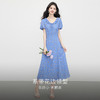 【07/09新品】熙世界法式度假碎花连衣裙女2025夏天新款泡泡袖花边V领雪纺裙子 商品缩略图2