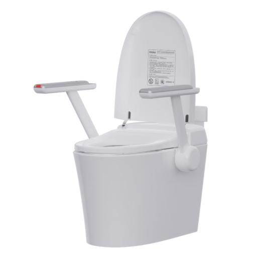 【海尔康养系列智能双扶手马桶XAF6 自动翻盖 助力起身 一键呼救 零压双漩劲冲 强劲又省水 零水压无水压限制 无棱抗菌陶瓷直流无缝座圈 自动冲水 自动除臭 坑距联系客服备注 商品图1