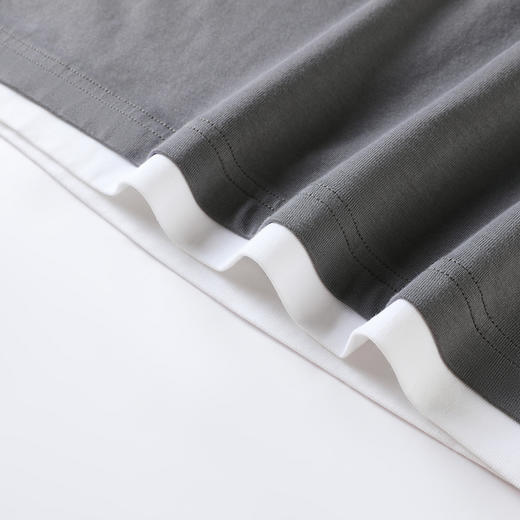 GXG男装【棉100%】25春季时尚撞色假两件宽松休闲男式圆领长袖T恤K&C 商品图14