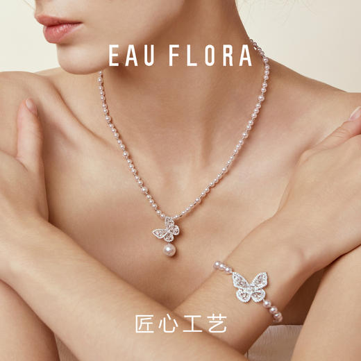 【月光蝴蝶】仿珍珠蝴蝶项链 商品图3