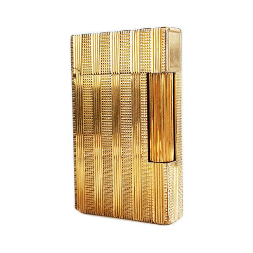 【85新】S.T.Dupont 都彭L2朗声系列镀金竖纹巴黎钉朗声打火机37*62*11MM（皆取最大值）现售价：1800！020725NJM49 商品图0