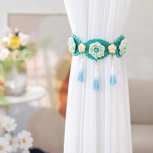 苏苏姐家拾花织梦窗帘绑带手工diy家居编织钩针毛线团自制材料包 商品图2