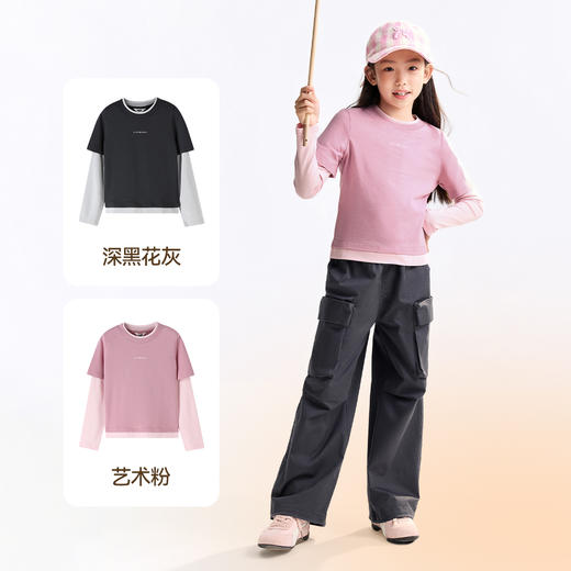 女童圆领长袖针织衫秋季新款安奈儿童装EG531512 商品图2