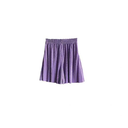 xc7316高腰阔腿短裤宽松女夏装大码褶皱垂感松紧腰五分裤B8-1/B5-2 商品图3