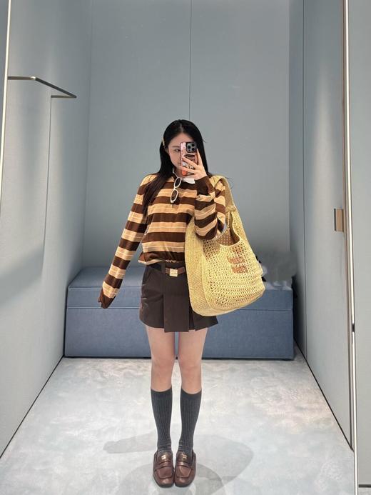 缪缪25Fw早秋新款 英伦学院风腰带百褶短裙（DQJ） 商品图3