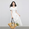 【专属特价】熙世界白月光方领连衣裙女夏季2025新款气质收腰显瘦法式初恋长裙 商品缩略图1